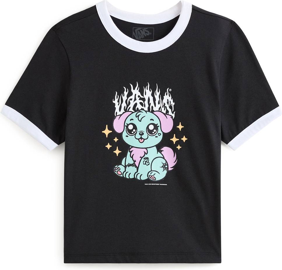 Vans T-Shirt Puppy Ringer - Mint/Rosa/Svart/Vit
