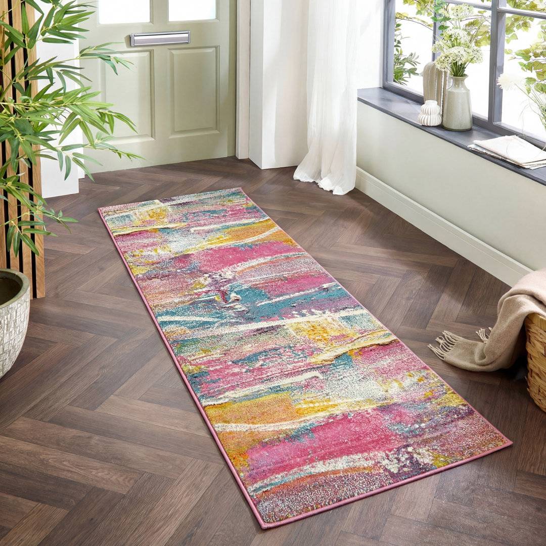 Concept Looms Abstract Machine Woven Light Area Rug Multicolour, Purple