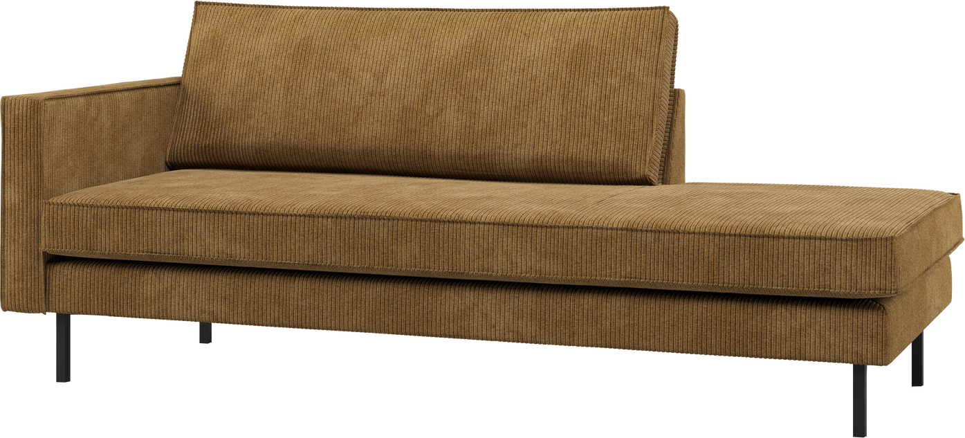 Woood Rodeo Venstrevendt Honninggul Ribstof Sofa 1 pers.