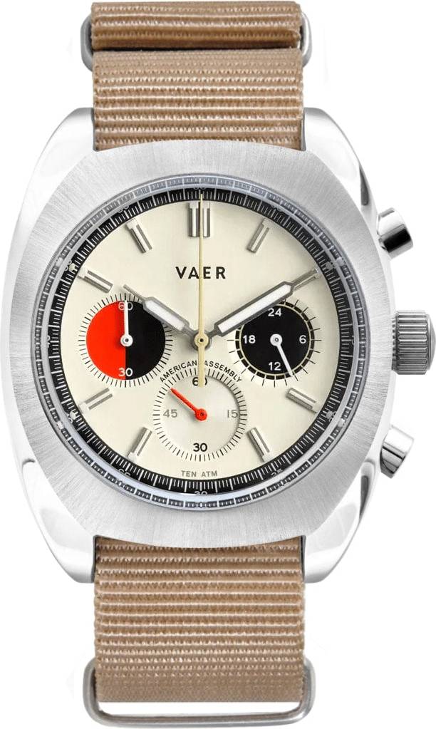 Vaer R1 Racing Chronograph Cream 42mm