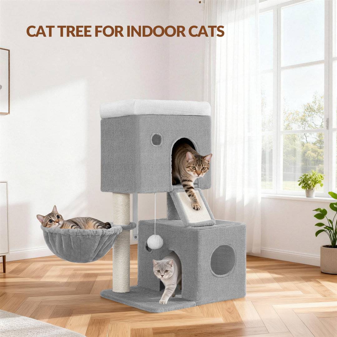Archie & Oscar Cat Tree 82 cm Multi-Level Tree Light Grey