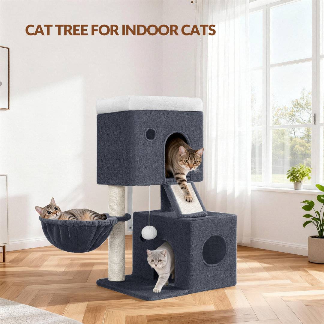 Archie & Oscar Cat Tree 82 cm Multi-Level Tree Two Comfy Condos