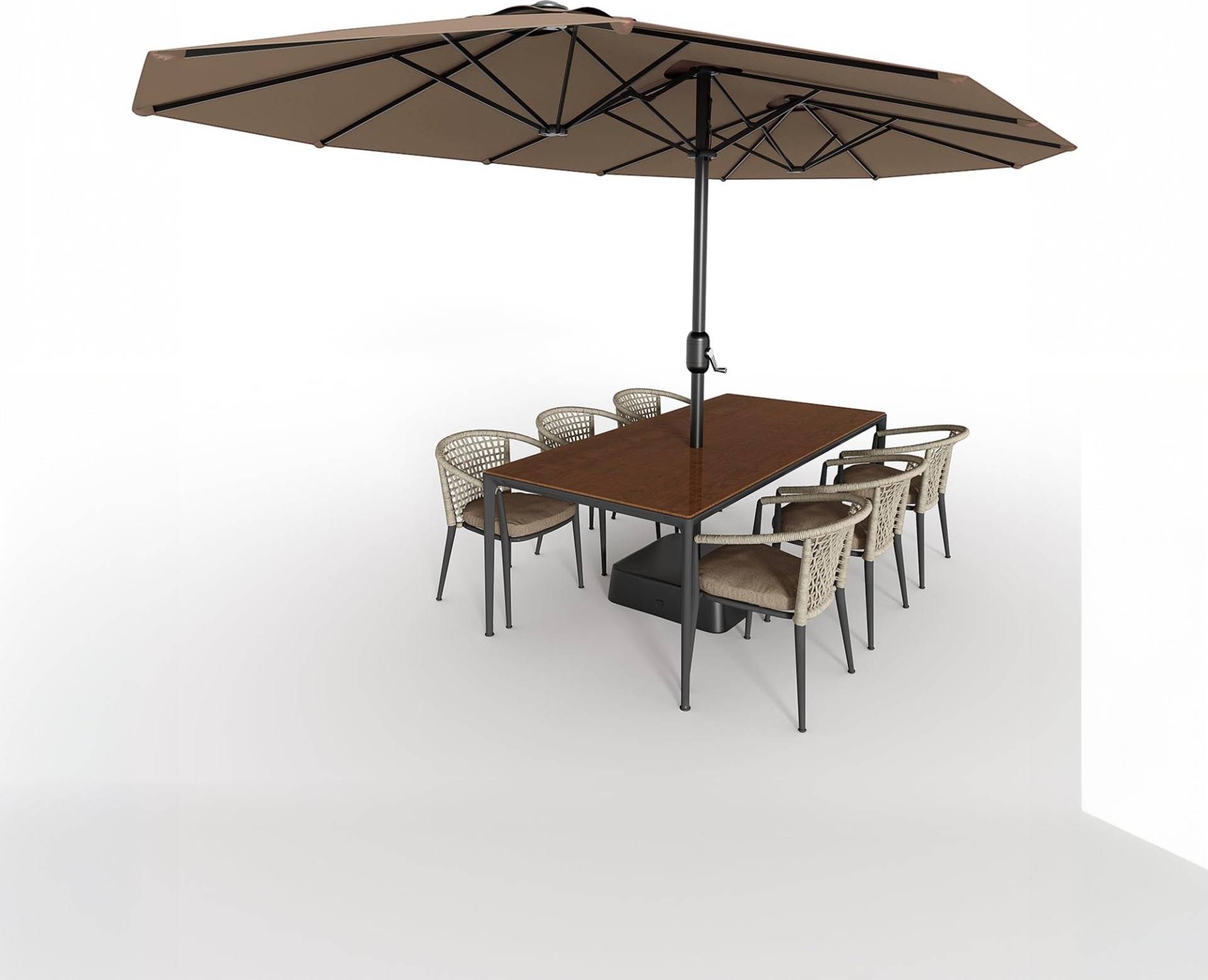 15ft patio umbrella Garvee 15FT Patio Umbrella Double-Sided Large Coverage