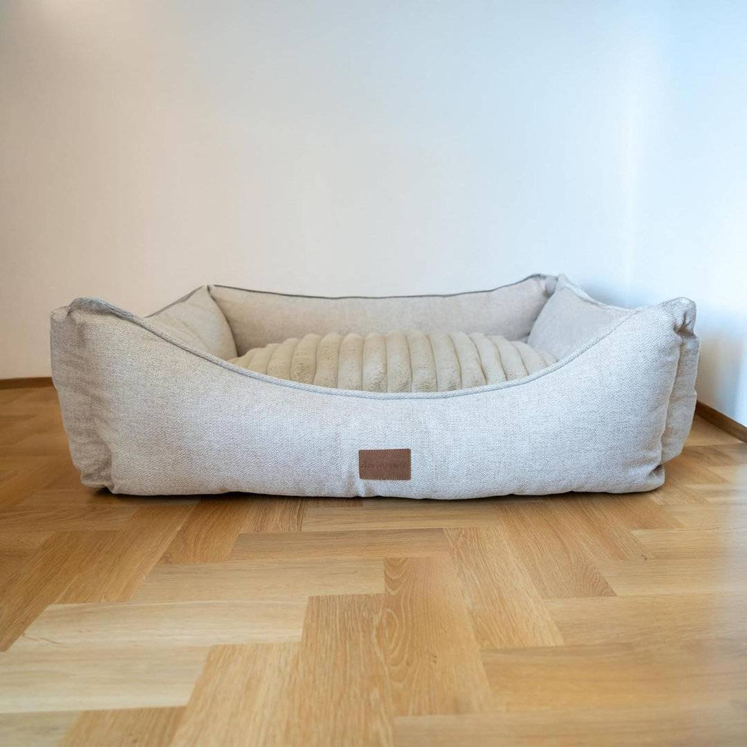 Archie & Oscar Velvety Cushion Machine Washable Dog Bed Raised Rim