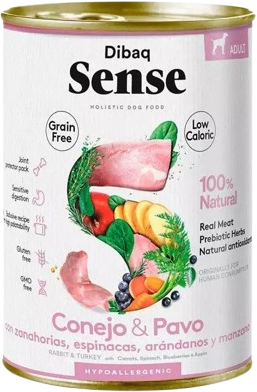 Dibaq Sense Våtfoder Rabbit Turkey 12 x 380 g