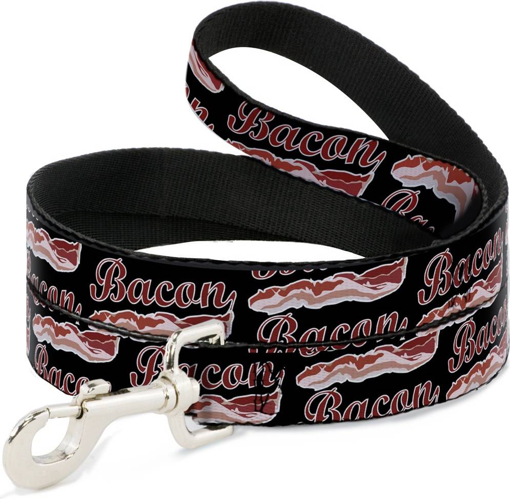 Buckle-Down Dog Leash Bacon Baseball Script