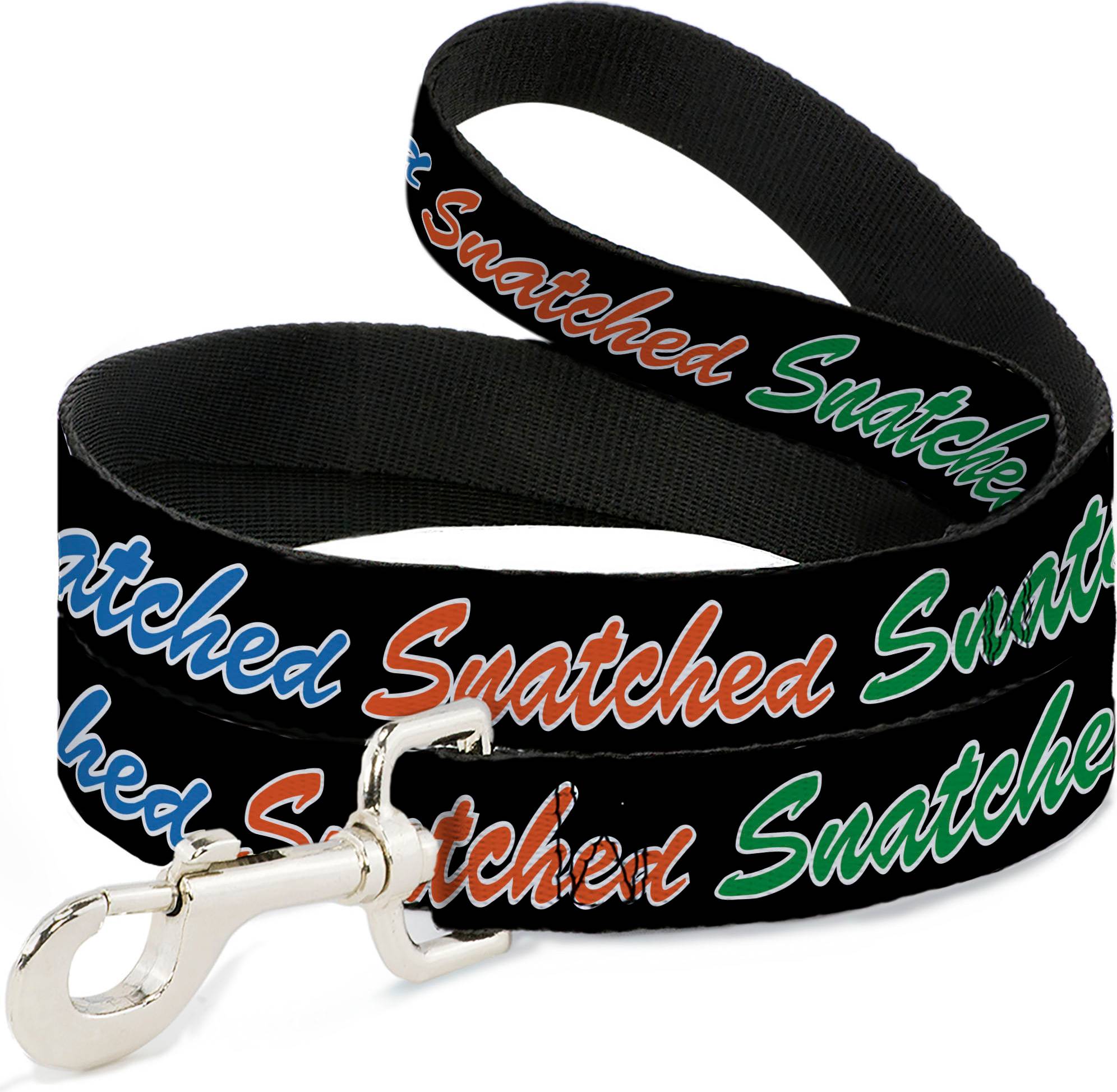 Buckle-Down Dog Leash Snatched Script Black Multi Color