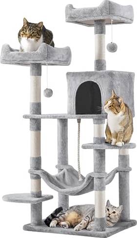 Yaheetech Large Cat Tree Scratching Posts 150cm Light Grey