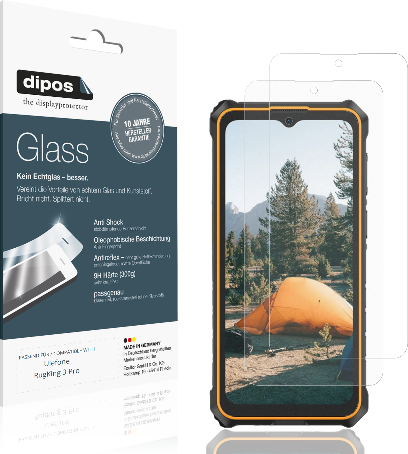 Dipos Screen Protector For Ulefone Rugking 3 Pro Matte Flexible Glass
