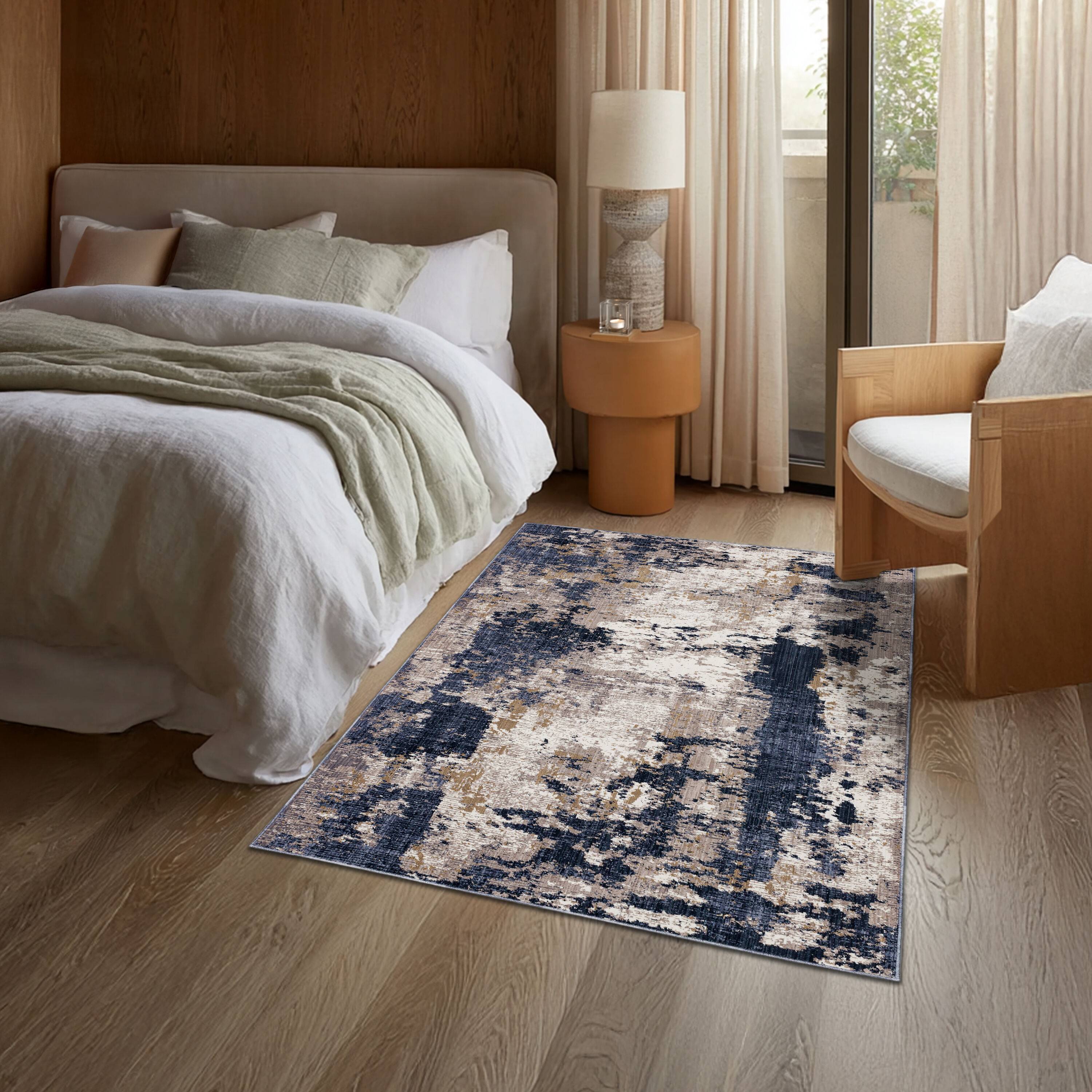 Origin 21 Leon 3 x 5 Loomed Polyester Rectangular Area Rug Blue 36x"