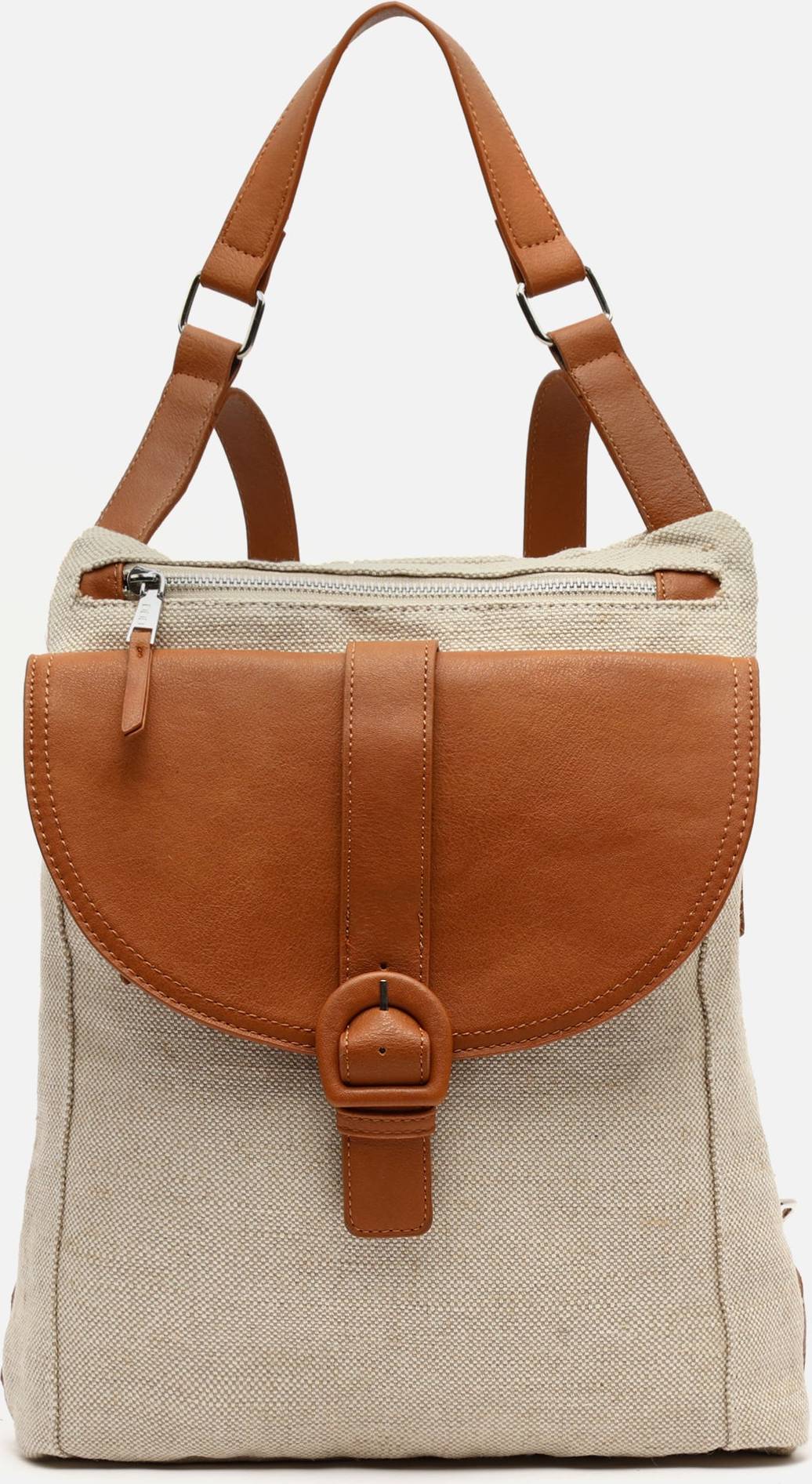 Alanu Anti-Theft Backpack Raffia Effect - Camel