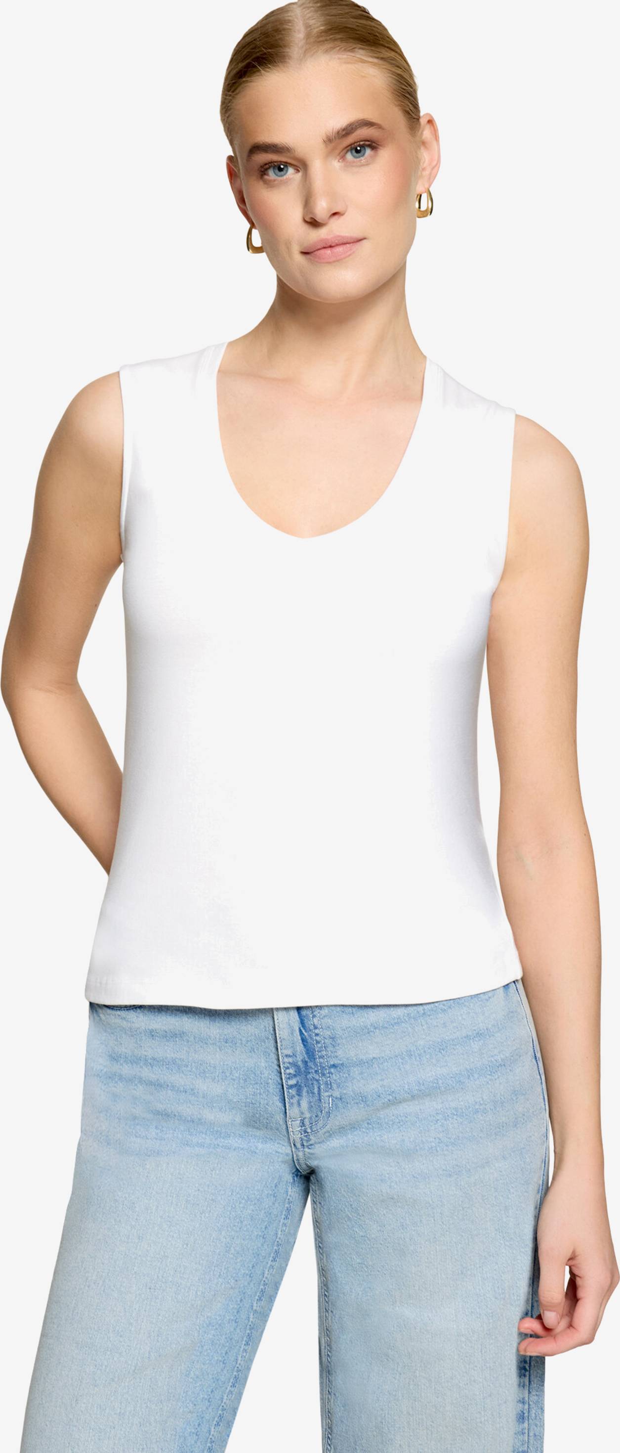 Basic Shirt Mit Rundhalsausschnitt Weiß