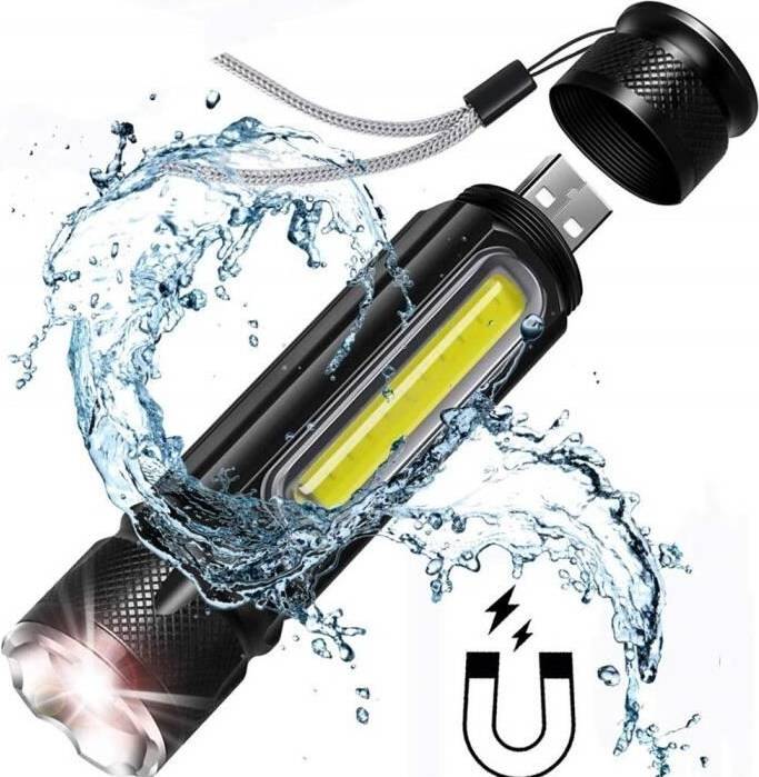Aihontai Multifunctional LED Flashlight USB Rechargeable Battery