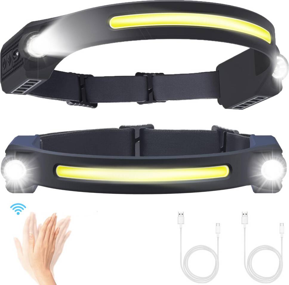 Puersit LED Head Torch USB Rechargeable 2PCS