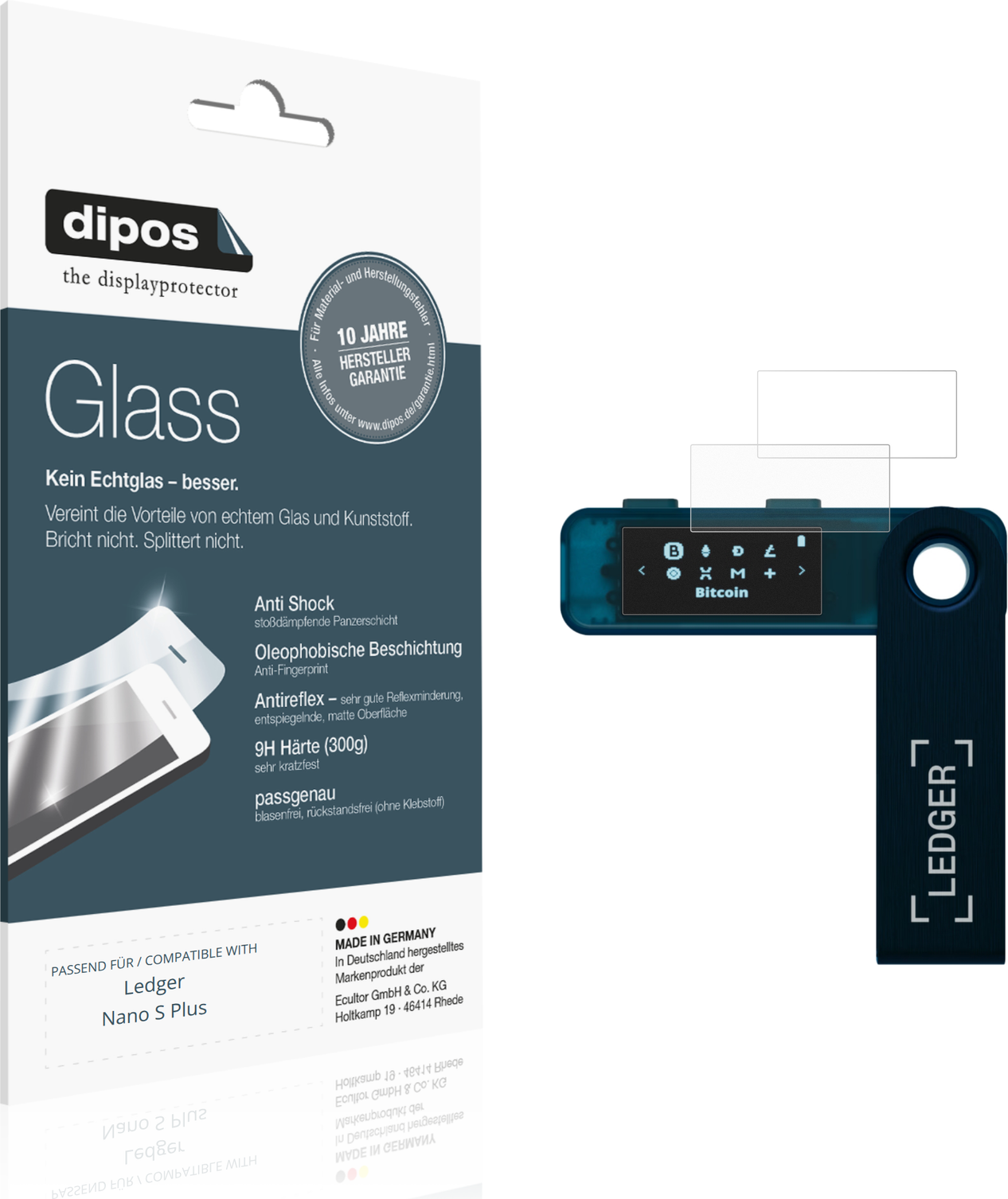 Dipos Screen Protector For Ledger Nano S Plus Matte