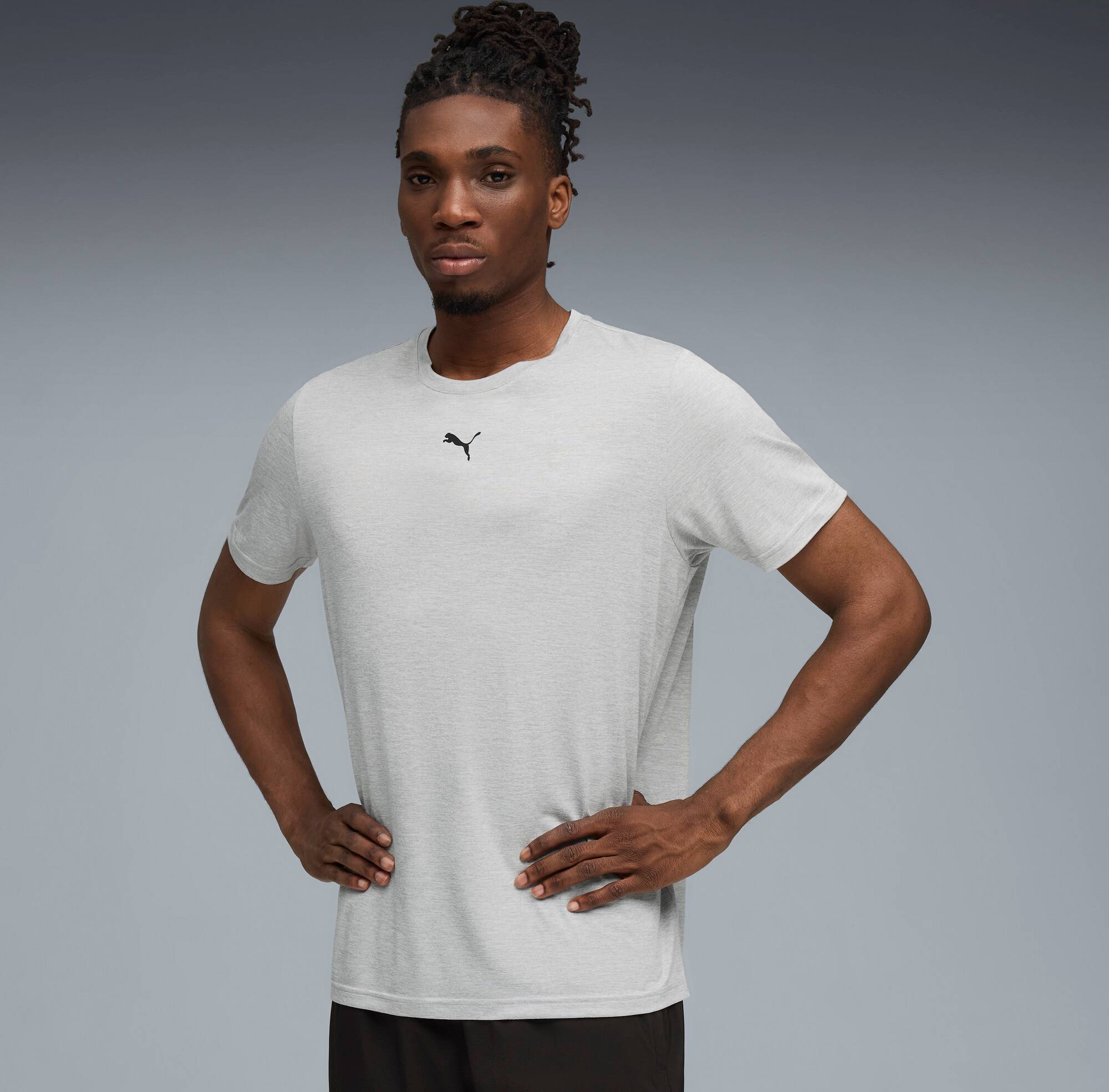 Puma Tad Essentials Heather Cat Tee Light Gray