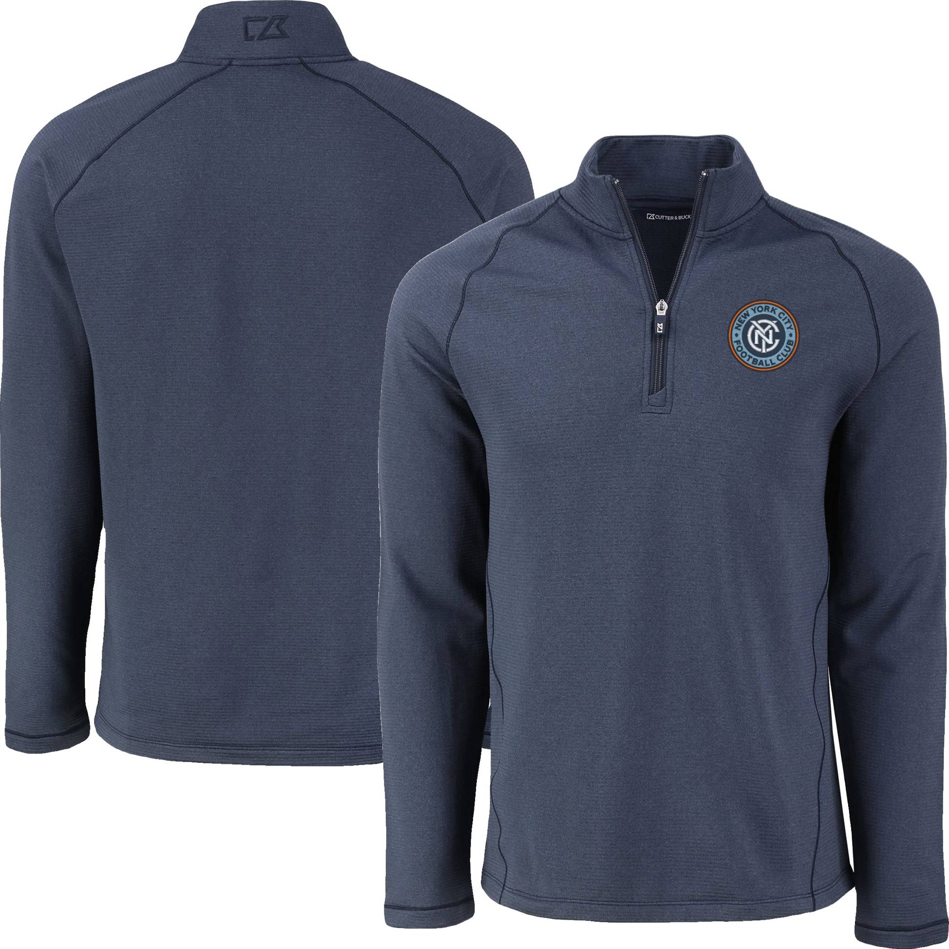 Cutter & Buck Heather Navy Recycled Raglan Half-Zip Top