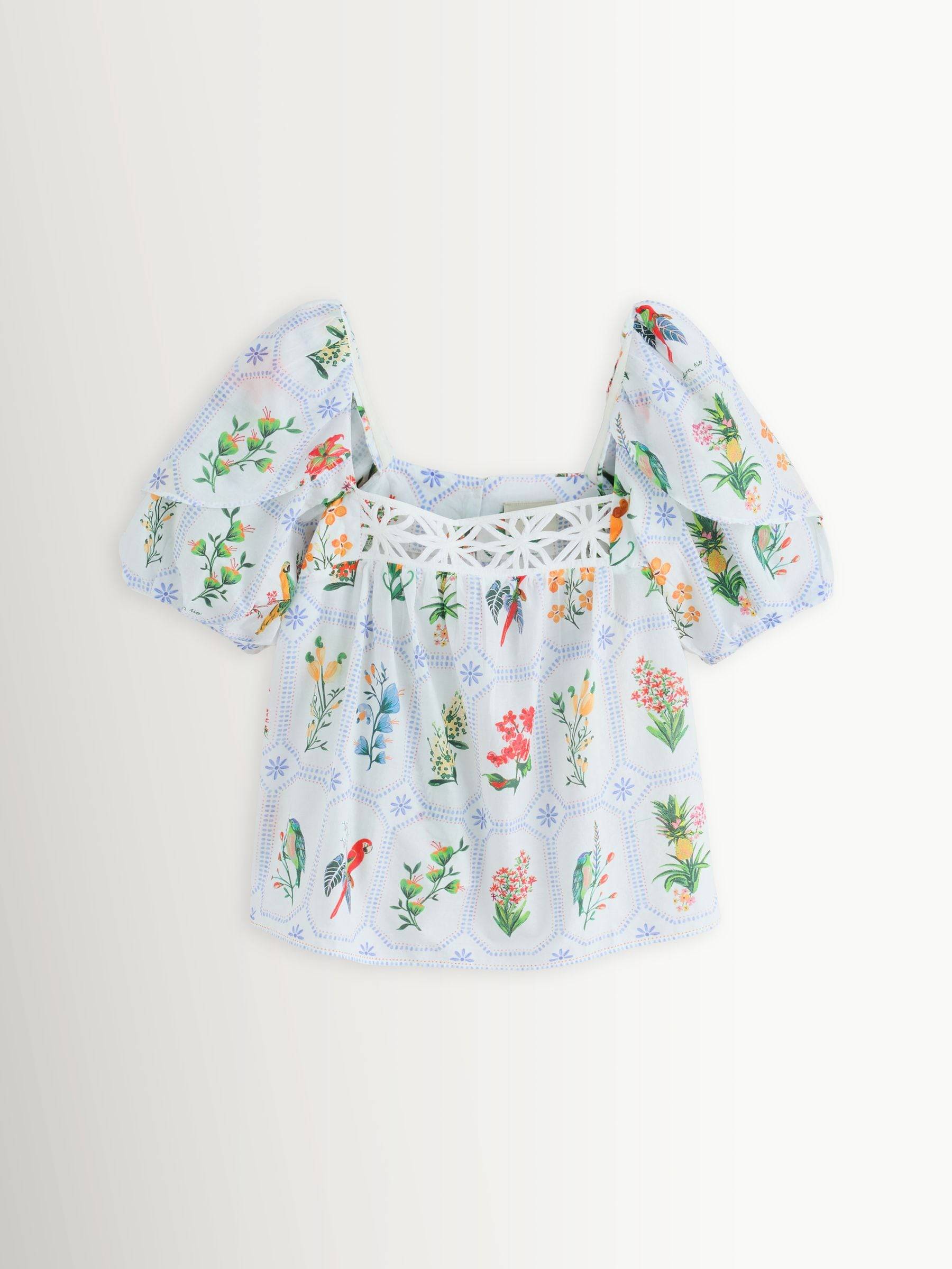 Farm Rio White Tropical Porcelain Blouse