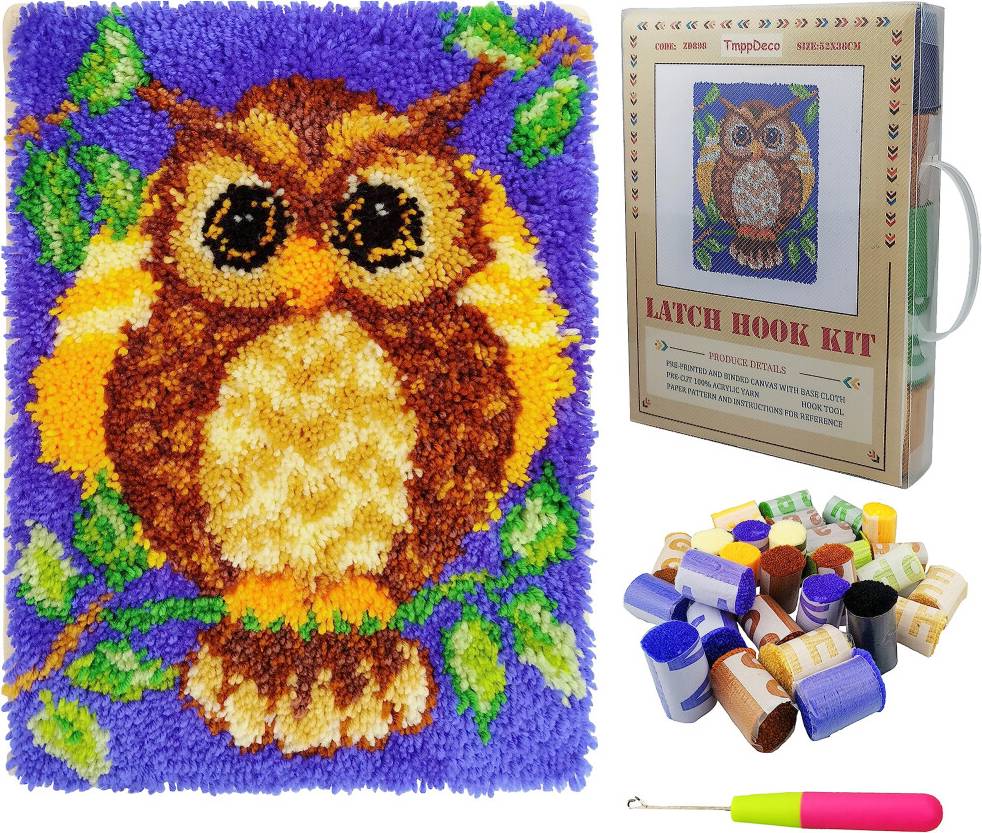 Rug making kits TmppDeco Owl Latch Hook Kit
