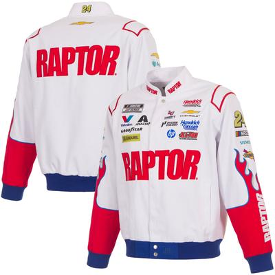 White William Byron Raptor Full-Snap Twill Racing Jacket - White