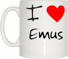 TeeTreeDesigns I Love Heart Emus Mug Cup