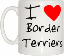 TeeTreeDesigns I Love Heart Border Terriers Mug Cup