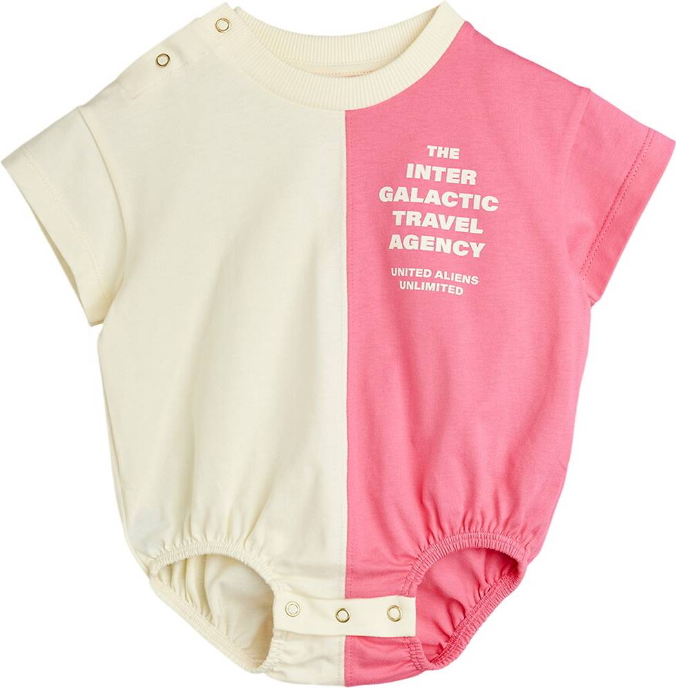 Mini Rodini Travel Agency Split Color Sp Ss Body - Rosa/Beige