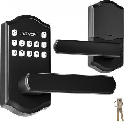 Black door handle with lock VEVOR Keyless Entry Door Lock With Handle