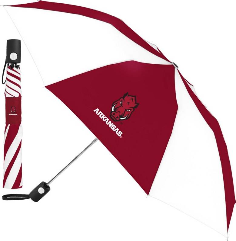 WinCraft Arkansas Razorbacks Cardinal White 42 Inch Folding Umbrella - Red