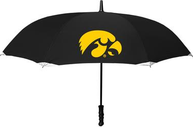 Storm Duds Iowa Hawkeyes Deluxe Reverse Open Invertabrella - Black
