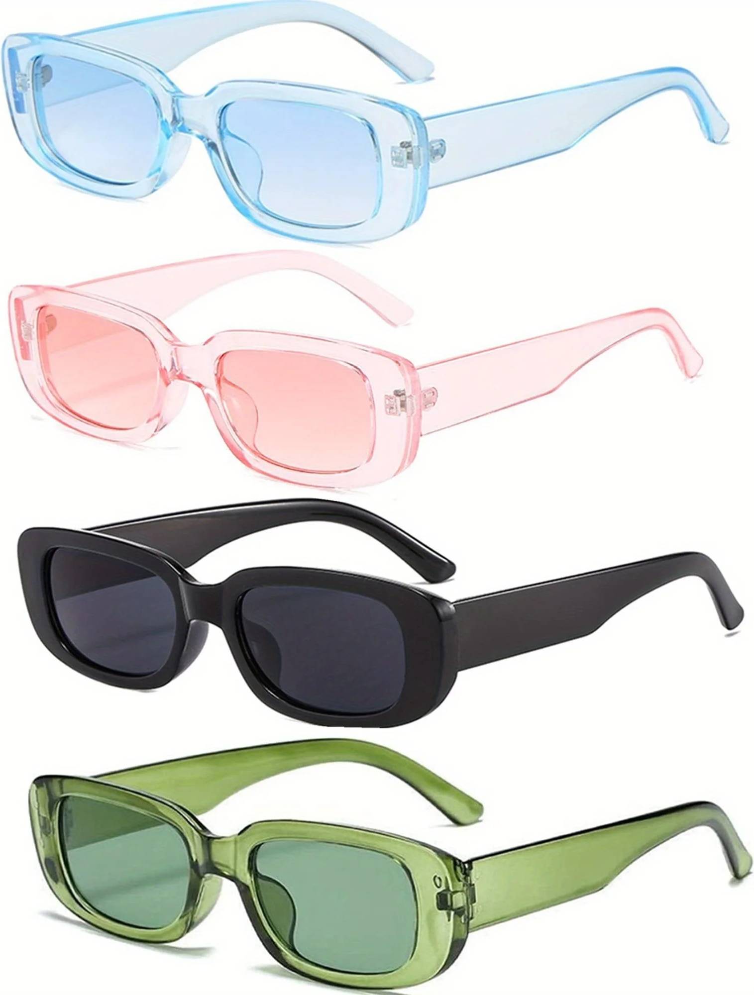 Rectangle Frame Sunglasses Candy Color Y2K