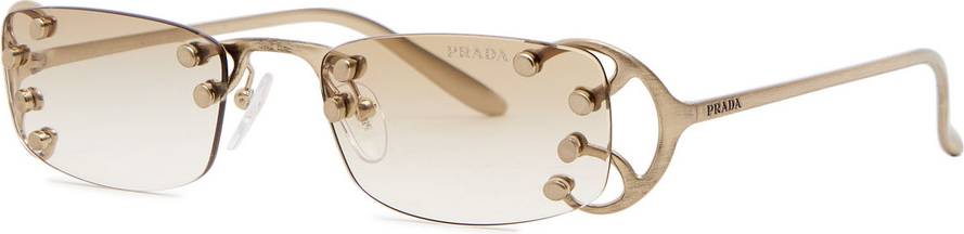Prada Narrow Rimless Sunglasses - Gold