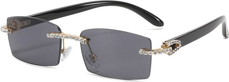 Retro Rimless Rectangle Frameless Sunglasses
