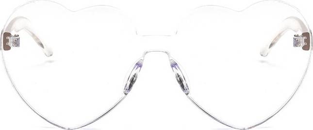 Heart Shape Rimless Sunglasses Transparent Candy Color