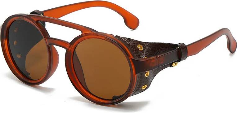 Geometric PC Round Full Frame Sunglasses - Regular/Tea Frame