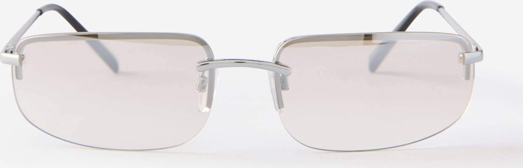 Rubi Reece Rimless Metal Sunglasses - Silver/Grey Revo