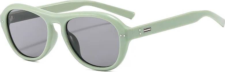 Simple Style Commute Solid Color Pc Oval Frame Sunglasses - Light Green