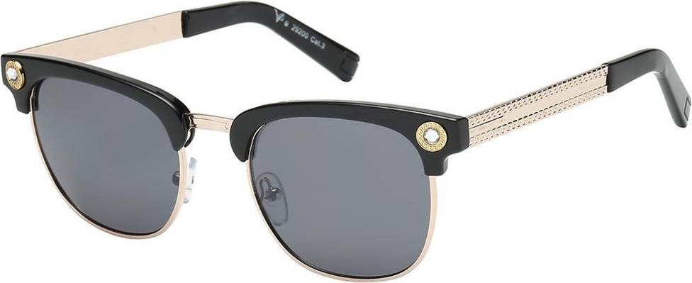 Retro Square Sunglasses Metal Rhinestone Rectangle Uv400 Ladies Half Rim