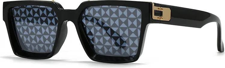 Simple Style Solid Color Pc Square Full Frame Sunglasses - Black