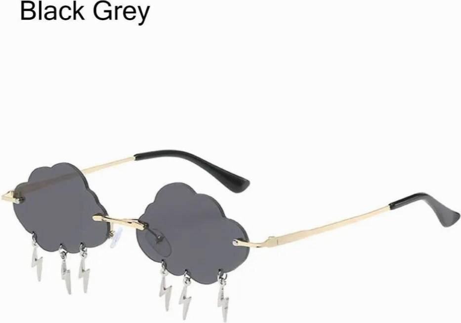 Clouds Lightning Retro Colorful Rimless Sunglasses
