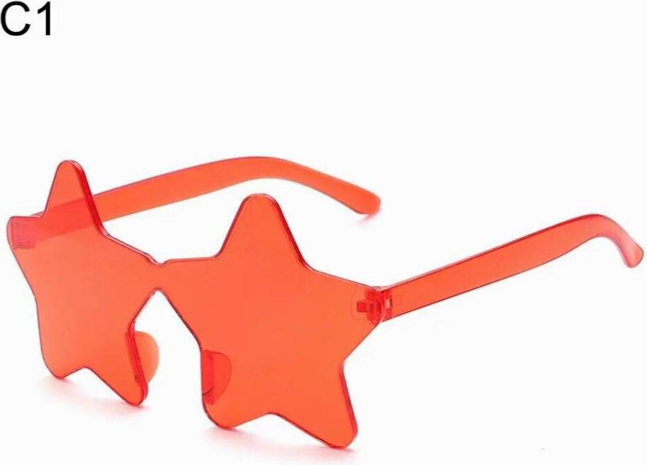 Star Shape Rimless Transparent Pentagram Sunglasses