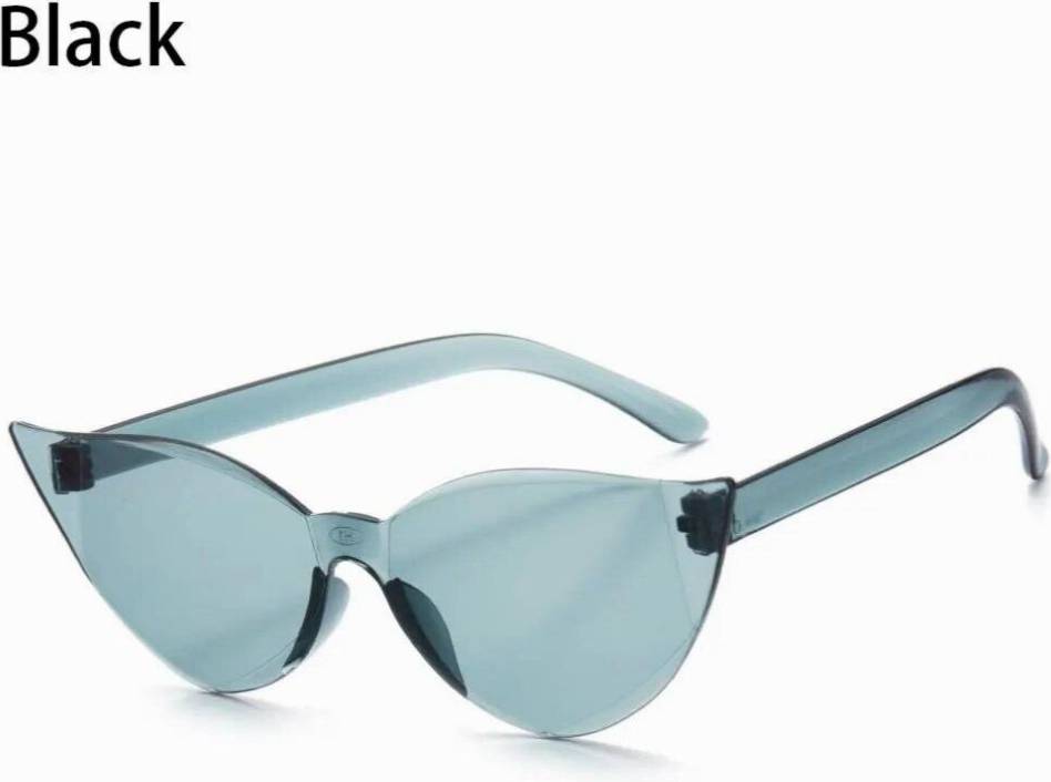 Candy Transparent Cat Eye Sunglasses Triangle Rimless