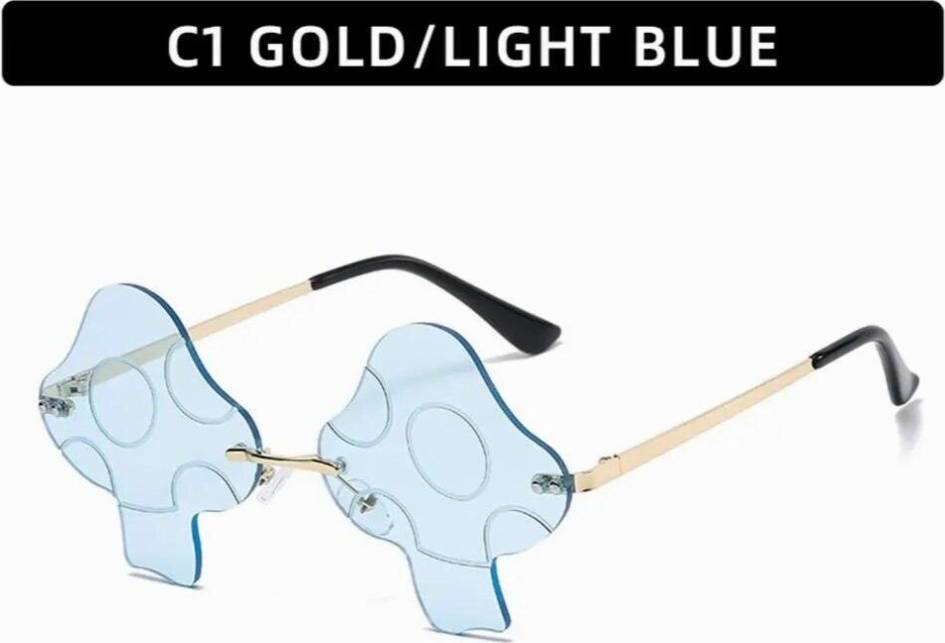 Mushroom Shape Lens Sunglasses Rimless Retro Transparent