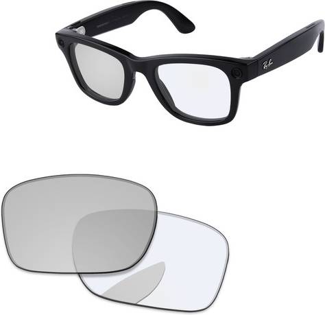 Photochromic Replacement Lens For Ray-Ban Meta Wayfar Rw4008 - Grey