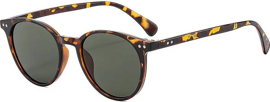 Simple Style Color Block Pc Round Frame Full Frame Sunglasses - Tofu Pudding Frame Green Sheet