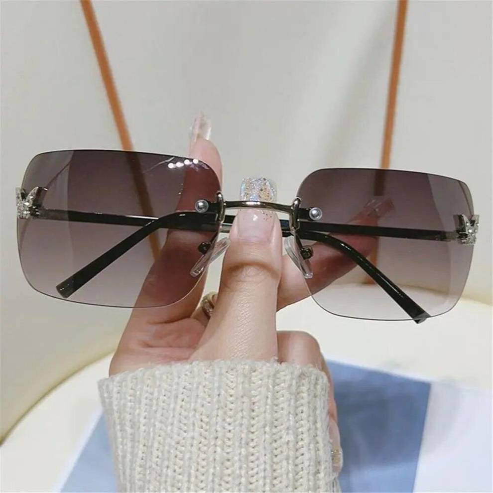 Vintage Rhinestone Butterfly Sunglasses Rectangle