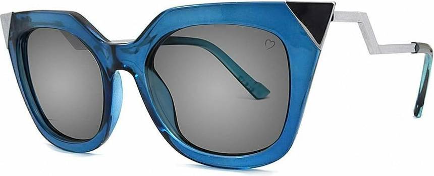Ruby Rocks Metal Tip And Angled Temple Sunglasses - Blue
