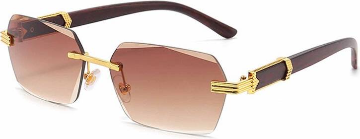 Trendy Rimless Sunglasses Retro Frameless Uv Protection