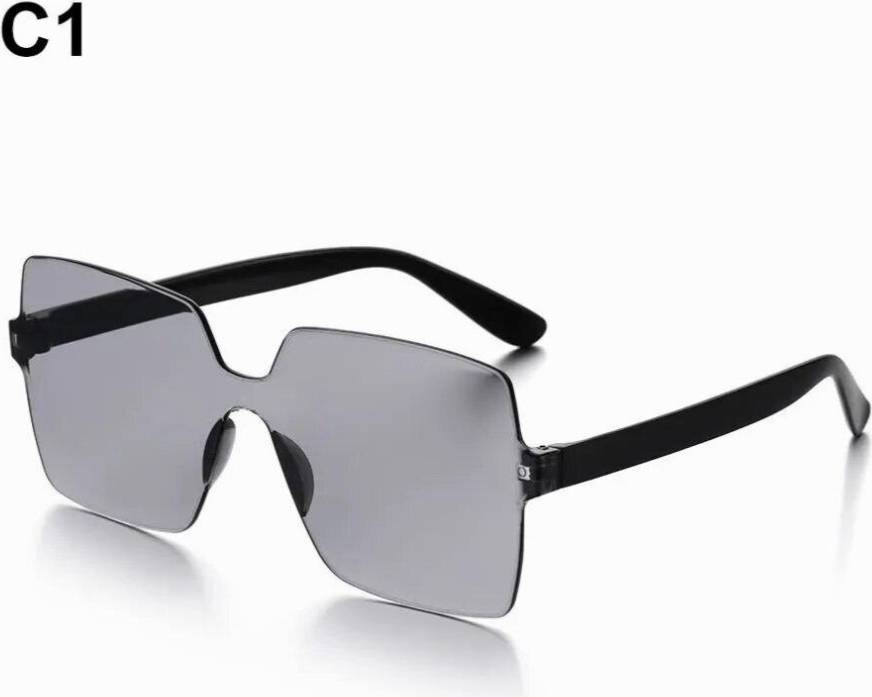 Transparent Candy Square Sunglasses Rimless Eyewear