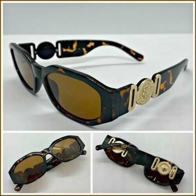 Classic Hip Hop Rapper Style Sunglasses Exotic Tortoise Frame Gold Medallion